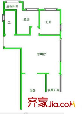 海岸馨園戶型圖2室戶型圖 2室1廳1衛(wèi)1廚