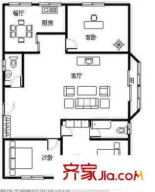 碧佛林山莊 3室 戶型圖