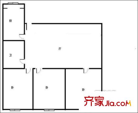 紫竹苑戶型圖3室戶型圖 3室1廳1衛(wèi)1廚