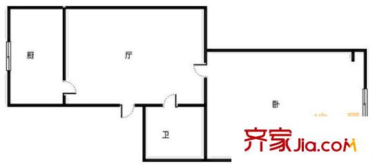 紫竹苑戶型圖1室戶型圖 1室1廳1衛(wèi)1廚