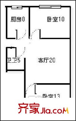 百通建安小區(qū)戶型圖2室戶型圖1 2室1廳1衛(wèi)1廚