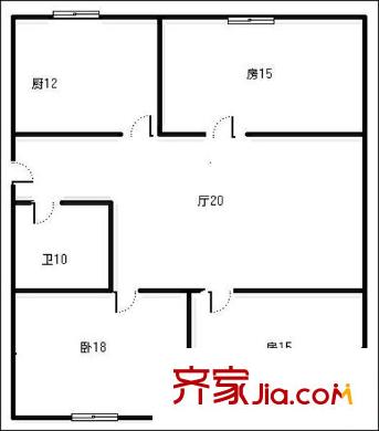 百通建安小區(qū)戶型圖3室戶型圖 3室1廳1衛(wèi)1廚