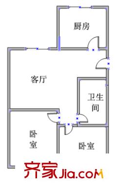 福北小區(qū) 2室 戶(hù)型圖