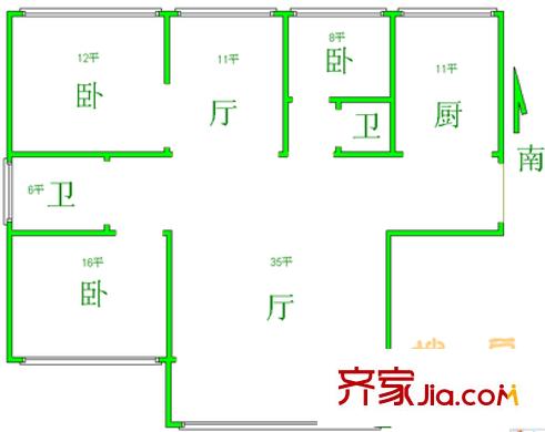 華陽慧谷 3室 戶型圖