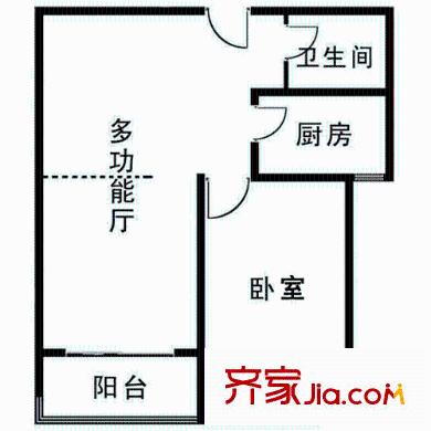 益青怡情海岸戶型圖標準層一居室 1室2廳1衛(wèi)