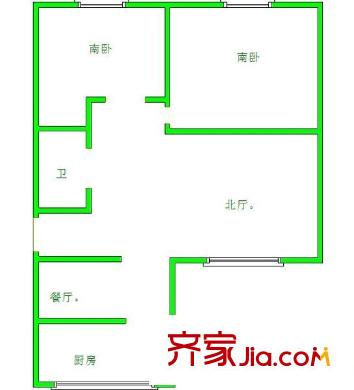 紫金山小區(qū) 2室 戶型圖