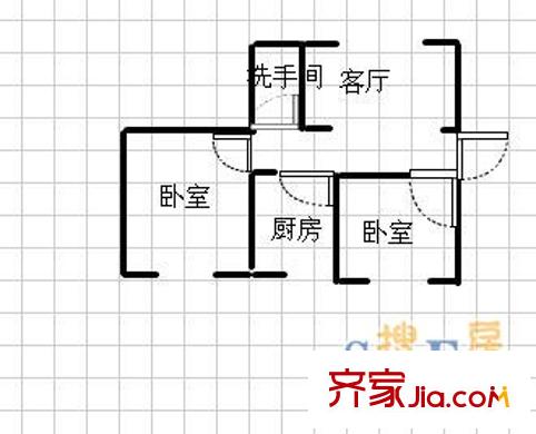 紫金山小區(qū) 2室 戶型圖