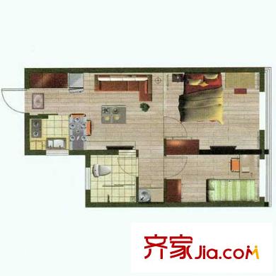 金嶺尚座戶型圖E戶型 2室2廳1衛(wèi)