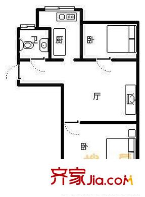 梧桐園小區(qū)戶(hù)型圖2室戶(hù)型圖 2室2廳1衛(wèi)1廚