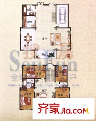 海印長(zhǎng)天戶型圖1期標(biāo)準(zhǔn)層四居室 4室3廳2衛(wèi)