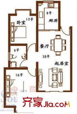 海信南嶺風(fēng)情 2室 戶型圖