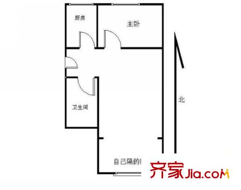 裕豐小區(qū)1室 戶型圖