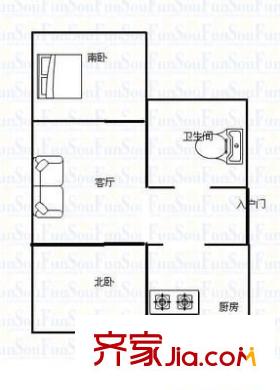 裕豐小區(qū) 2室 戶型圖