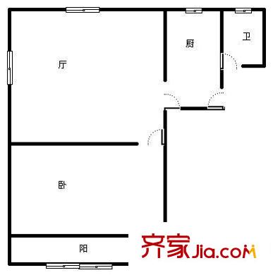 威海路步行街 1室 戶型圖