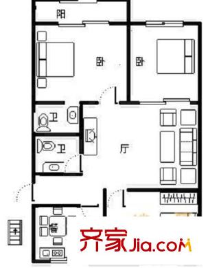 振華苑 3室 戶(hù)型圖