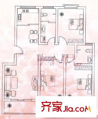 萬發(fā)活力康城戶型圖戶型圖 3室2廳2衛(wèi)1廚