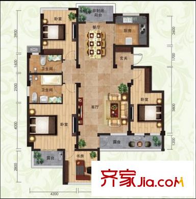 唐島金灣 4室 戶型圖