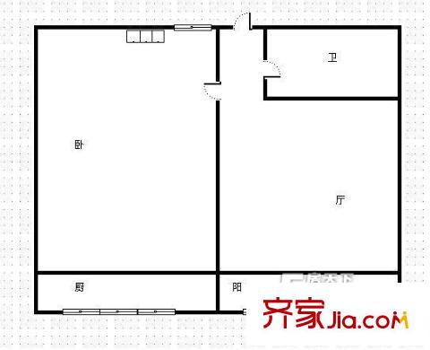 林語山畔戶型圖1室戶型圖 1室1廳1衛(wèi)1廚