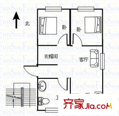 金日家園 2室 戶型圖