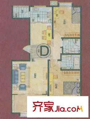 怡源居戶型圖D戶型 2室2廳2衛(wèi)1廚