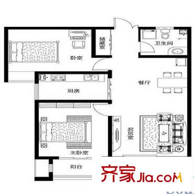 魯岳夢境江南戶型圖戶型G3 2室2廳1衛(wèi)