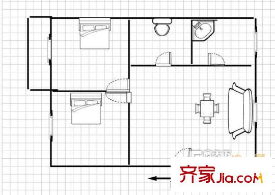 臥鵬小區(qū)戶(hù)型圖二居戶(hù)型圖 2室1廳1衛(wèi)1廚