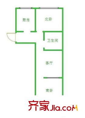 平安路小區(qū) 2室 戶型圖