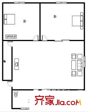 虎山路小區(qū)戶型圖2室 戶型圖 2室1廳1衛(wèi)1廚