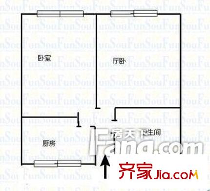 虎山路小區(qū)戶型圖1室 戶型圖 1室1廳1衛(wèi)1廚