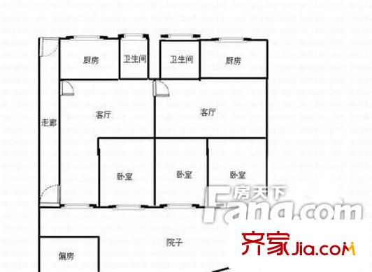 虎山路小區(qū) 3室2廳 戶型圖