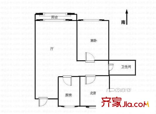 遼寧路小區(qū)戶型圖2室 2室1廳1衛(wèi)1廚