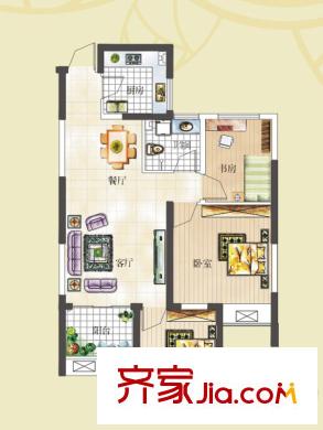 萊茵小鎮(zhèn)戶型圖高層7#-03戶型 3室2廳1衛(wèi)1廚
