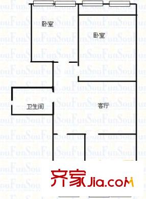水清溝三小區(qū) 1室 戶型圖