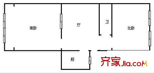 水清溝三小區(qū) 2室 戶型圖