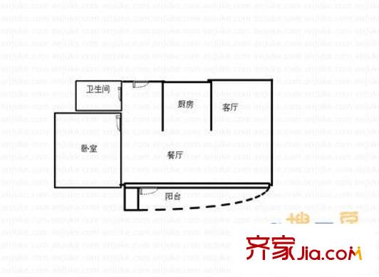 富春花園二期 2室 戶型圖