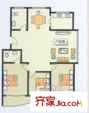 貴信花園戶型圖31 3室2廳1衛(wèi)1廚