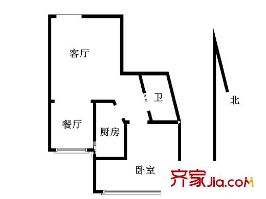 城建TOPTOWN鼎都 1室 戶型圖