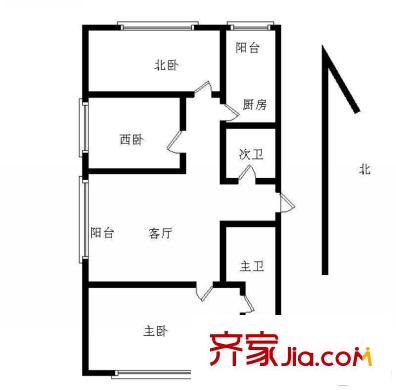 城建TOPTOWN鼎都 3室 戶型圖