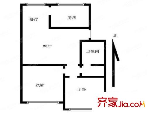 城建TOPTOWN鼎都 2室 戶型圖