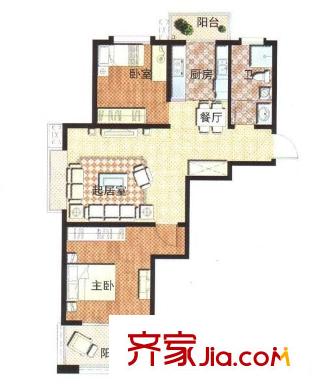 東籬桃源2室 戶型圖