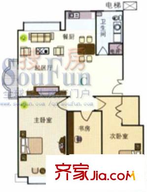 麗景苑戶型圖戶型圖2 3室1廳1衛(wèi)1廚