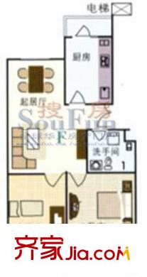 麗景苑戶型圖戶型圖3 2室1廳1衛(wèi)1廚