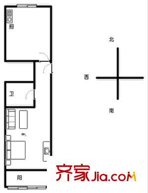 南山新村 1室1廳 戶型圖