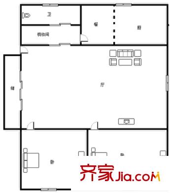 南山新村 3室1廳 戶型圖