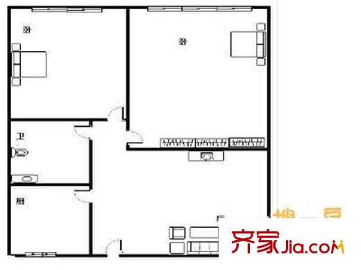 南山新村 2室1廳 戶型圖
