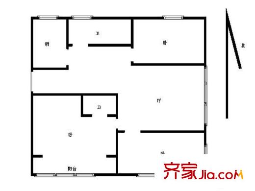 紫金花園3室 戶型圖
