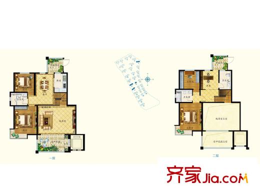 青島海上嘉年華9#、18#、19#、21號(hào)樓D3-1戶型 4室3廳2衛(wèi)1廚