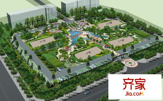 金地花園外景圖綠化環(huán)境效果圖