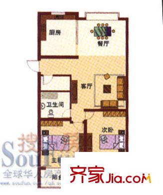 馨盛苑戶(hù)型圖多層 2室2廳1衛(wèi)