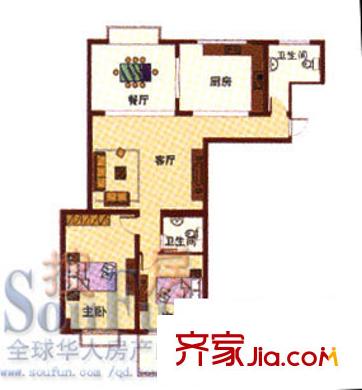 馨盛苑戶(hù)型圖高層 2室2廳1衛(wèi)